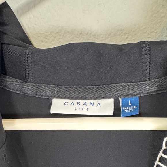 Cabana life Black Hooded swim cover up with Tassel Trim - Picture 2 of 10